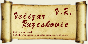 Velizar Ružesković vizit kartica
